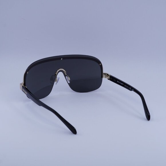 Palm Angels PERI10I KING 1007 Sunglasses Black/Gold Shield Frame, Grey Lenses - Picture 4 of 11